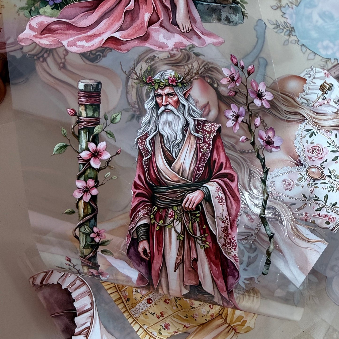 Sunstone Bohemian Caravan and  Elven Whispers PET 3D raised tape,one roll fashion, junk journal, scrapbooking,bullet journal, card making.