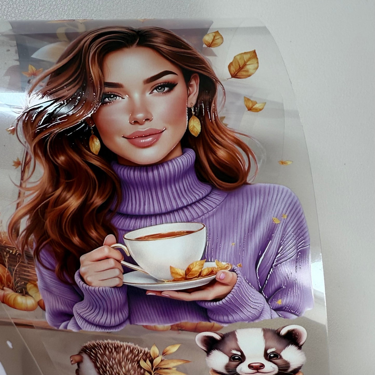 PET 3D raised Fall Leaves and Autumn Harvest tape,one roll fashion, junk journal, scrapbooking,bullet journal, card making.