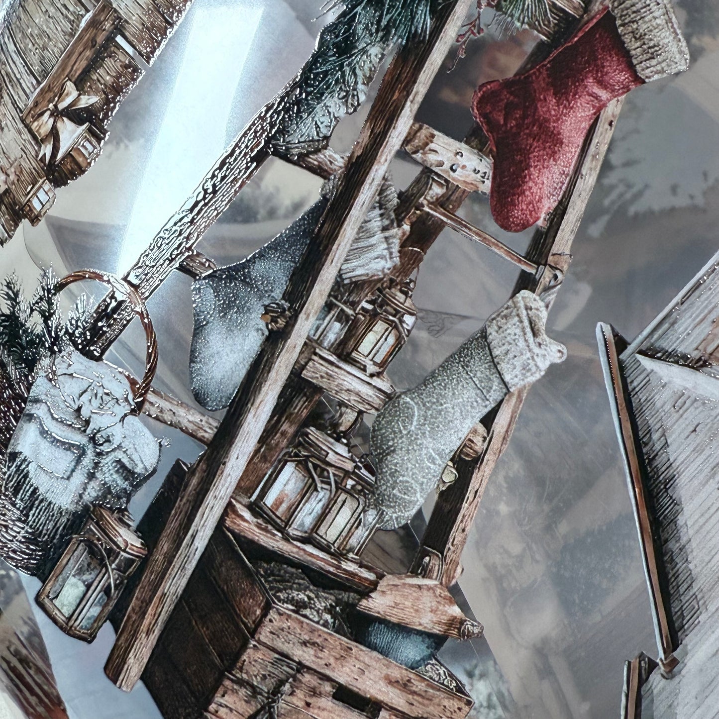 PET 3D raised Winter Landscape3 tape,one roll fashion, junk journal, scrapbooking,bullet journal, card making.