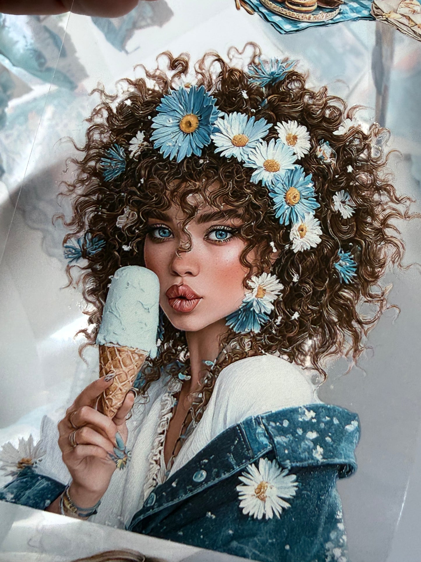 Summer Daisy and Aquamarine Dreams PET 3D raised tape