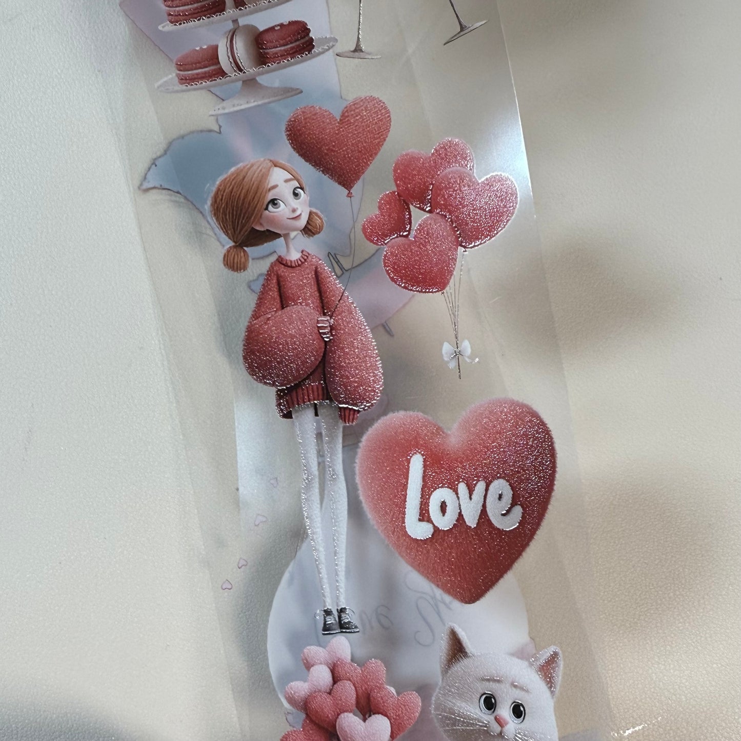 PET 3D raised Whimsical LOVE and Romantic Academia ape,one roll fashion, junk journal, scrapbooking,bullet journal, card making.