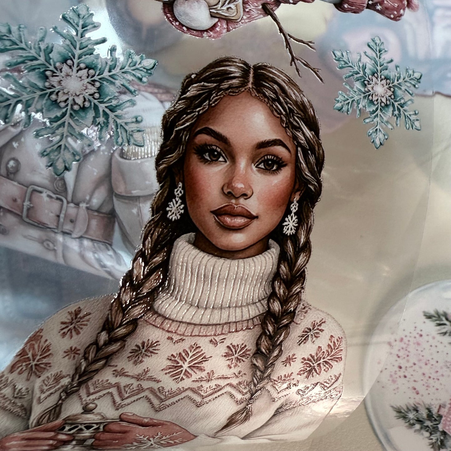 PET 3D raised Winter In The Country and in Wonderland tape,one roll fashion, junk journal, scrapbooking,bullet journal, card making.