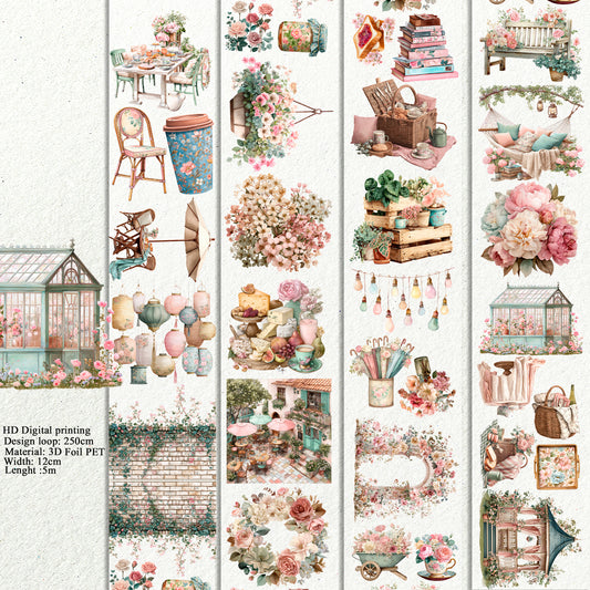 BUNDLE  Summer blossoms PET 3D raised tape