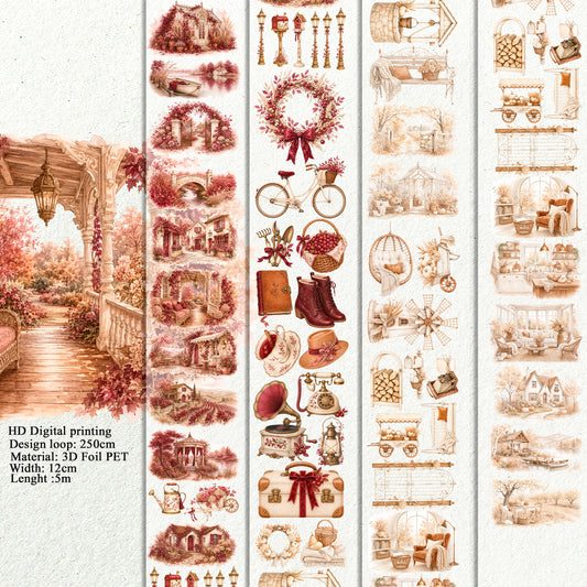BUNDLE Granberry and Bohemian Autumn PET 3D raised tape