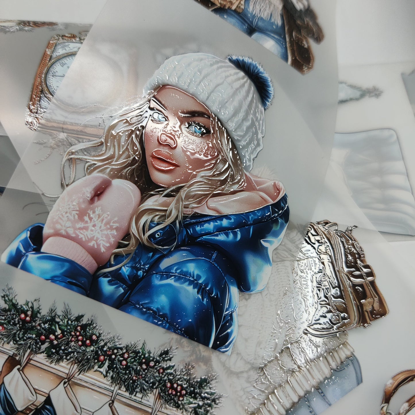 PET 3D raised tape luxury Christmas and winter wanderer, one roll fashion, junk journal, scrapbooking,bullet journal, card making.