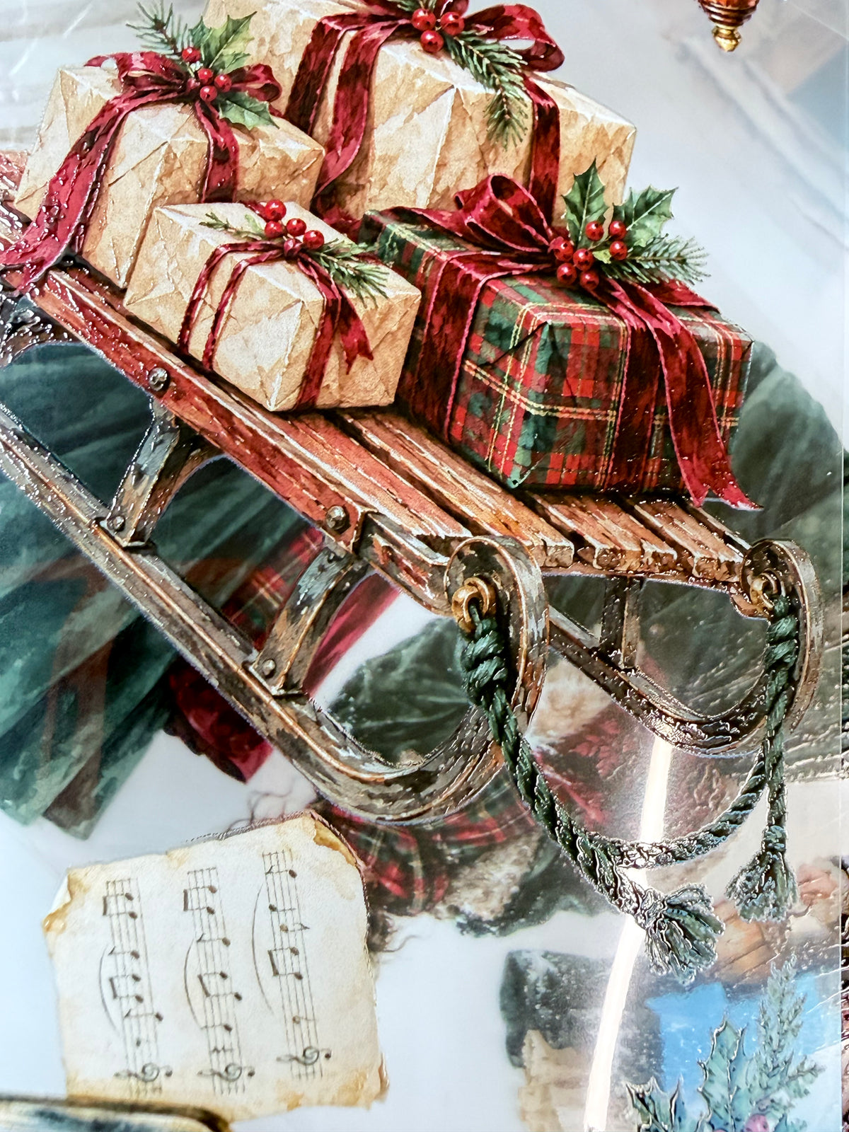 Candlelit carols and Velvet advent Landscape PET 3D raised tape.