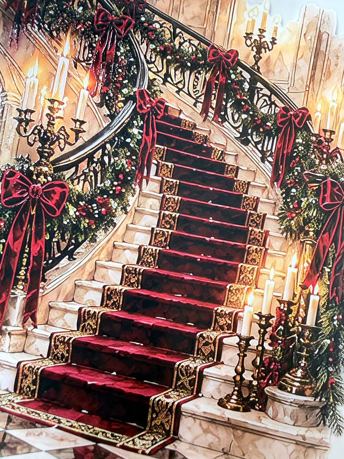 Candlelit carols and Velvet advent Landscape PET 3D raised tape.
