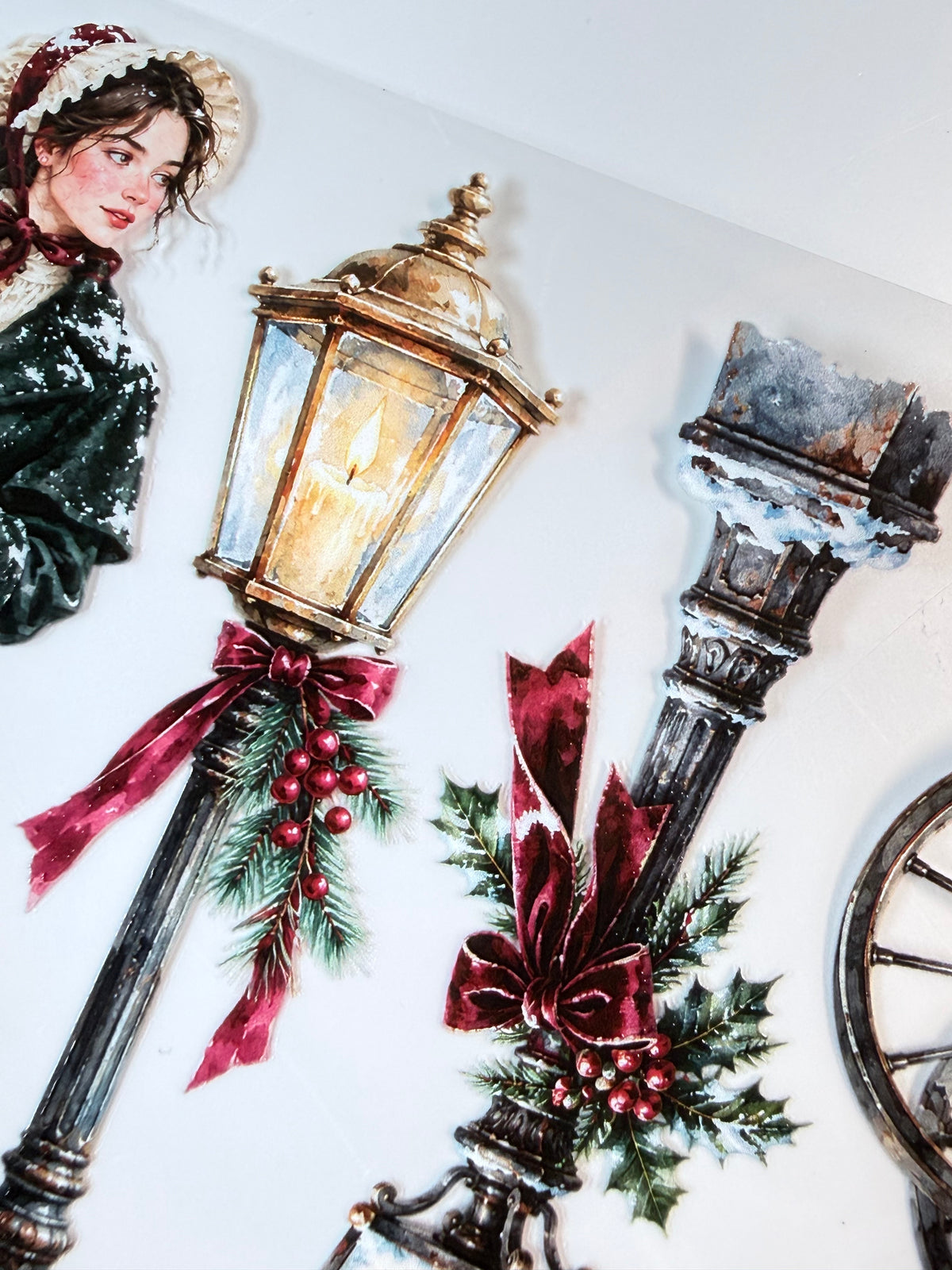Candlelit carols and Velvet advent Landscape PET 3D raised tape.