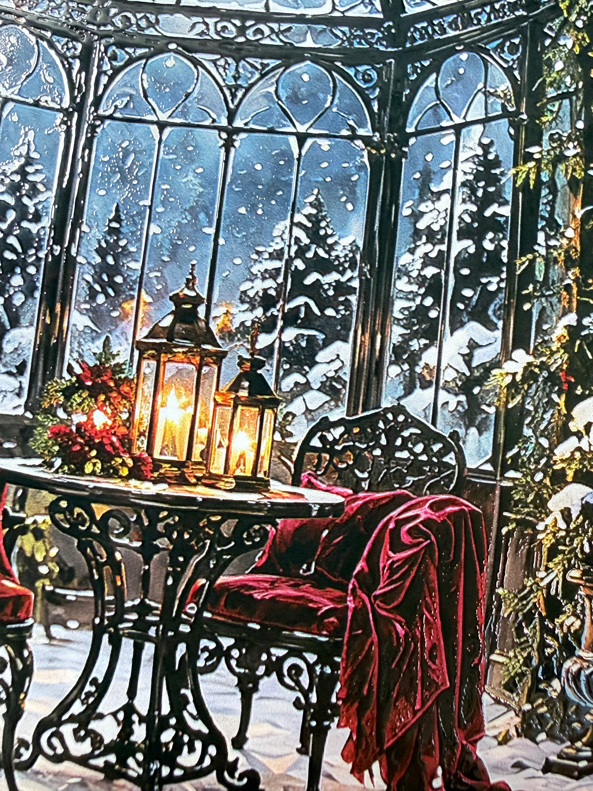 Candlelit carols and Velvet advent Landscape PET 3D raised tape.