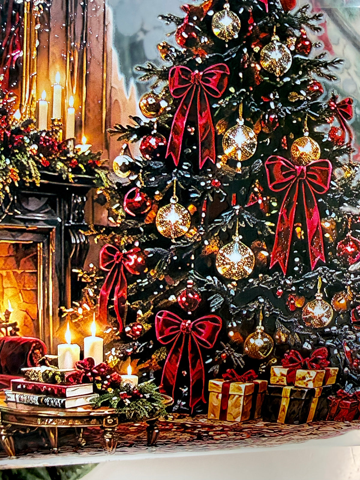 Candlelit carols and Velvet advent Landscape PET 3D raised tape.