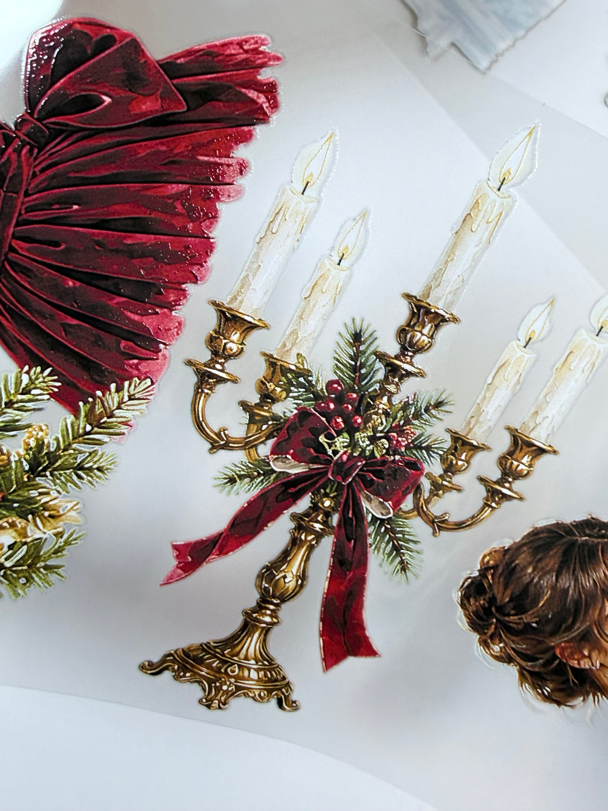 Candlelit carols and Velvet advent Landscape PET 3D raised tape.