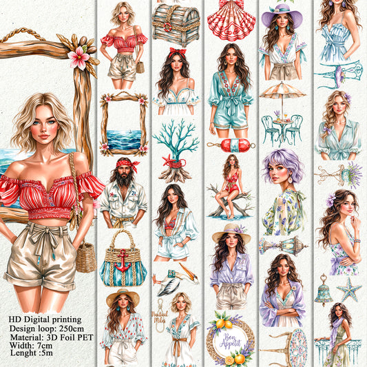 Marina Summer Vacation and  Soleil Reverie PET 3D raised tape