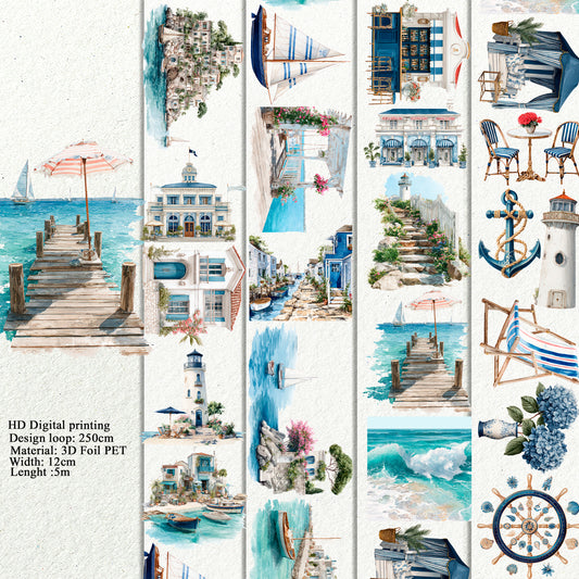 PET 3D raised Nautical chic Landscape tape