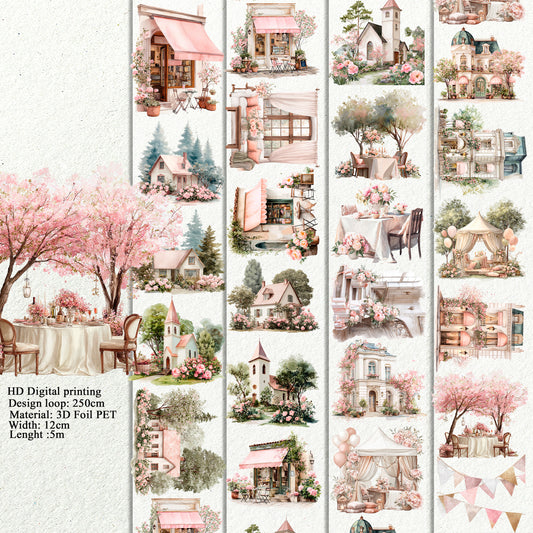 BUNDLE Peony garden PET 3D raised tape