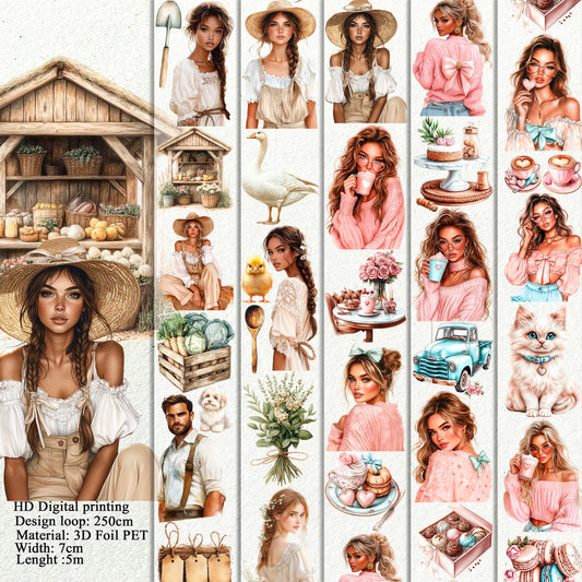 Rustic Meadow and Love you a Latte PET 3D raised tape