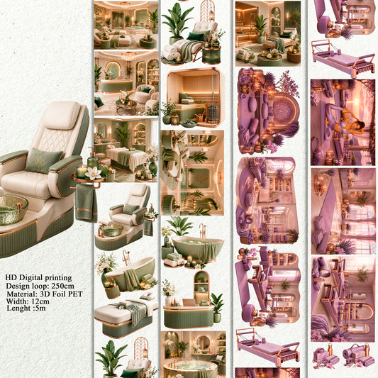 Spa Wellness and Yoga Pilates Landscape PET 3D raised tape.