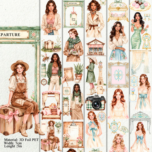 Spring Journey and Pastel Chateau Dreams PET 3D raised tape