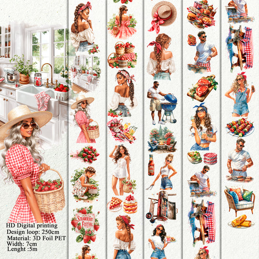 BUNDLE Strawberry  PET 3D raised tape