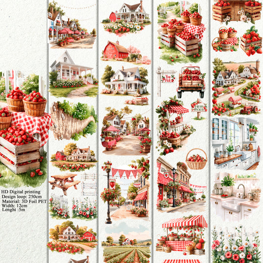 PET 3D raised Strawberry farm Landscape tape