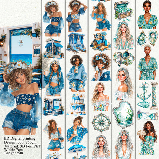 BUNDLE Aquamarine Dreams  PET 3D raised tape