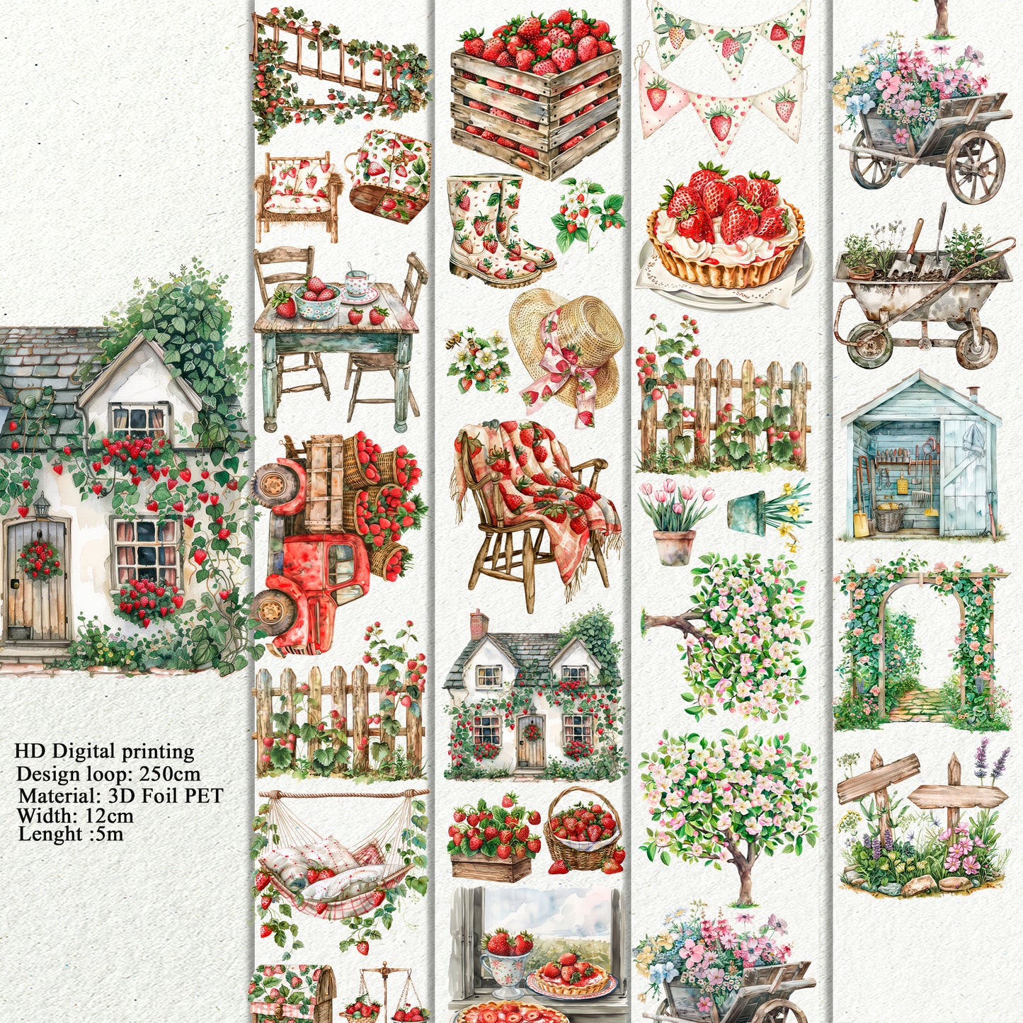 BUNDLE Gardening PET 3D raised tape