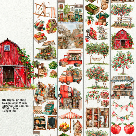 BUNDLE Summer market PET 3D raised tape