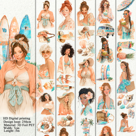 BUNDLE Seaside summer PET 3D raised tape