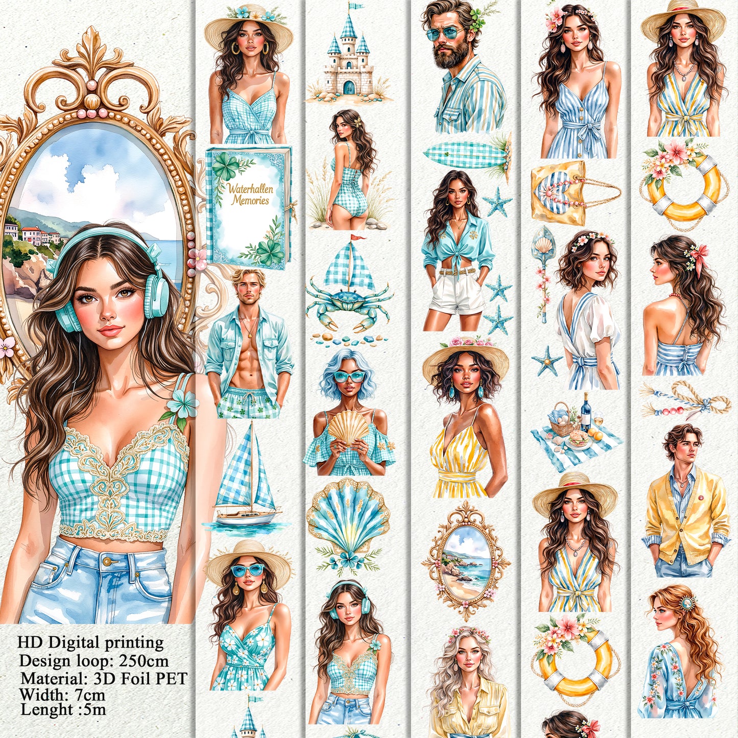Waterhallen Beach Memories and Etoile de Cote PET 3D raised tape