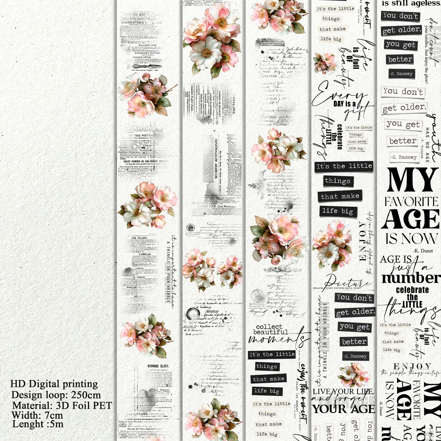 Words PET 3D raised tape
