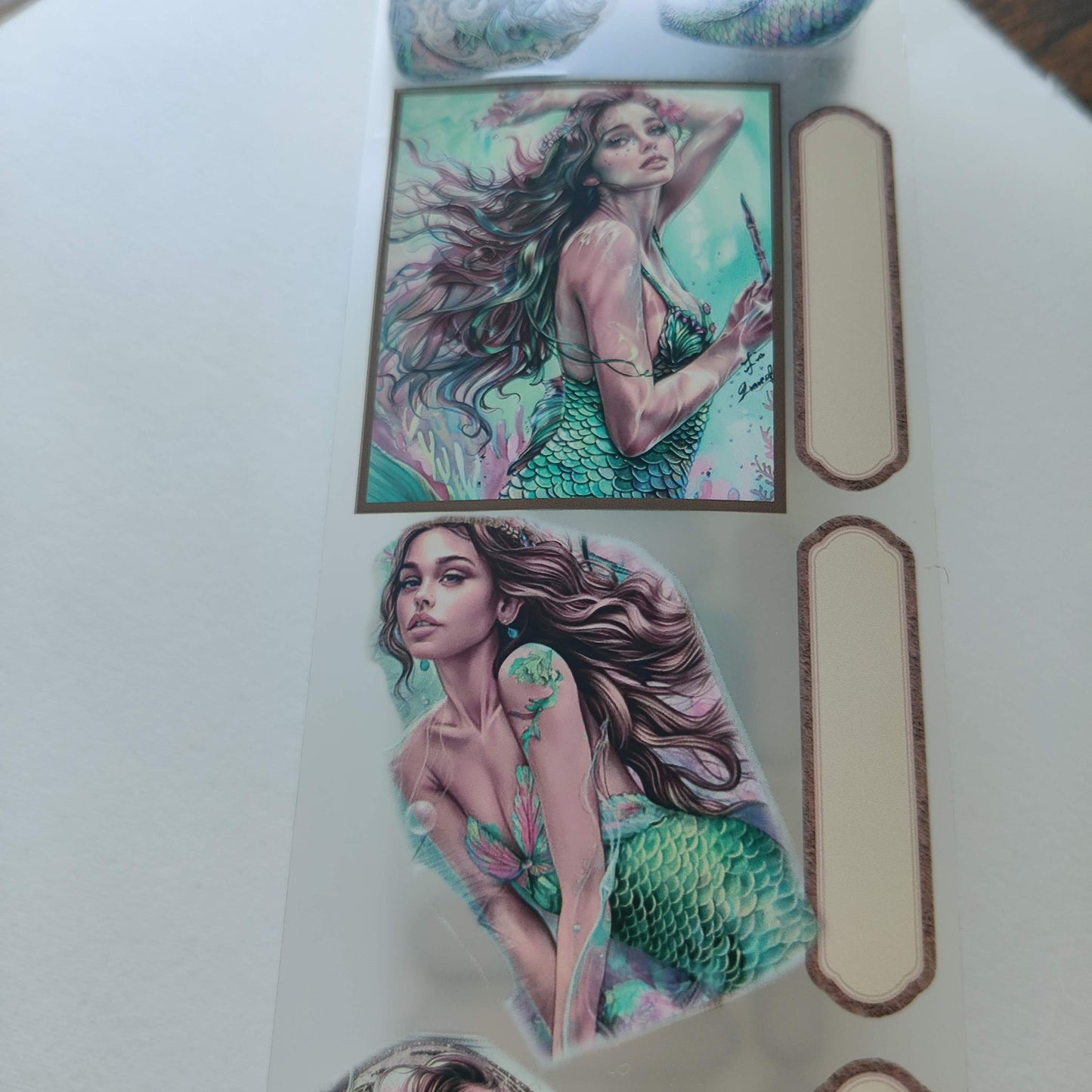 PET 3D raised tape Mermaid girls  ,one roll, junk journal, scrapbooking,bullet journal, planners,card making,paper crafts