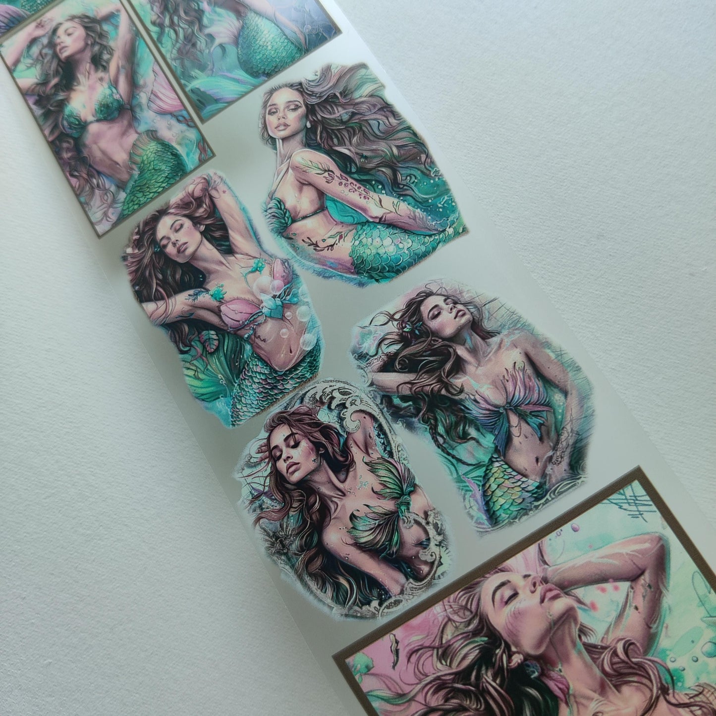 PET 3D raised tape Mermaid girls  ,one roll, junk journal, scrapbooking,bullet journal, planners,card making,paper crafts